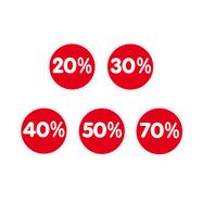 Autocolante “Percentagens”, diferentes reduções