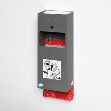 Dispensador de sacos higiénicos para cão “DS 4” com cinzeiro e compartimento interior