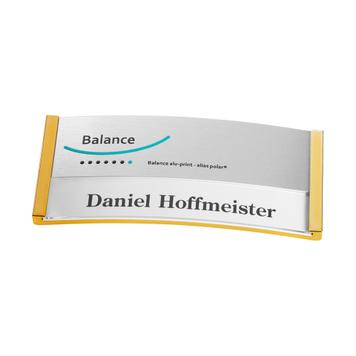 Crachá “Balance Alu-Print”, inclui custos de impressão adicionais