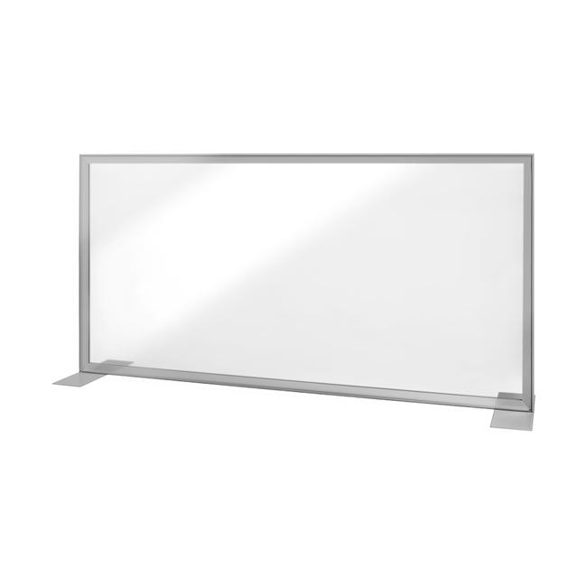 Divisória para secretária “Desk” com banner transparente