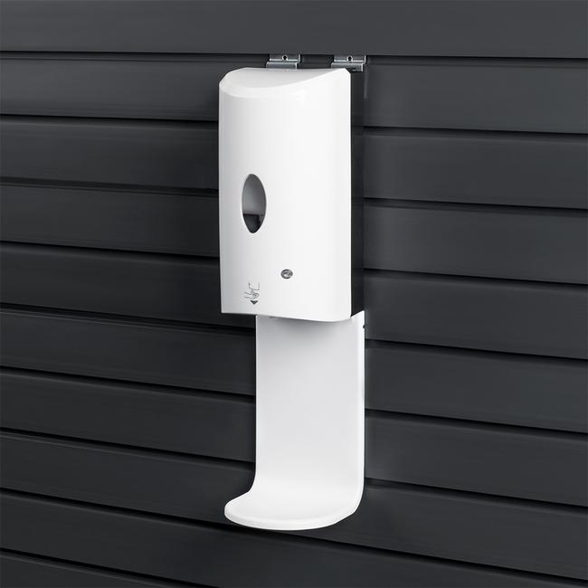 Sensor-Wall – Dispensador de desinfetante para pendurar na FlexiSlot® slatwall, conjunto de instalação