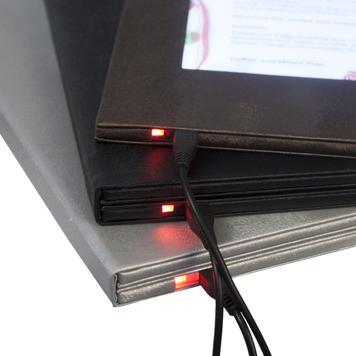 Carregador múltiplo para carta de menu LED