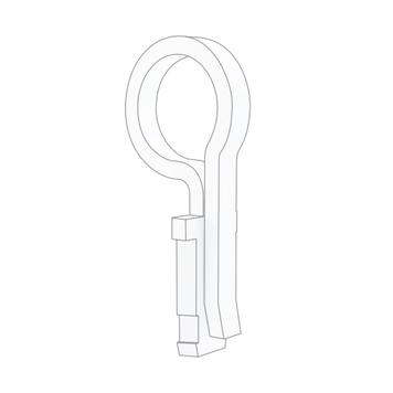 Gancho de suspensão para suporte de preços “Click” para hastes até 12 mm de diâmetro