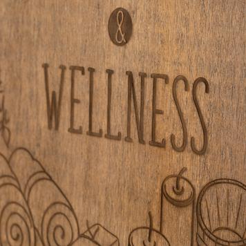 Placa de madeira Madera “Sauna & Wellness”