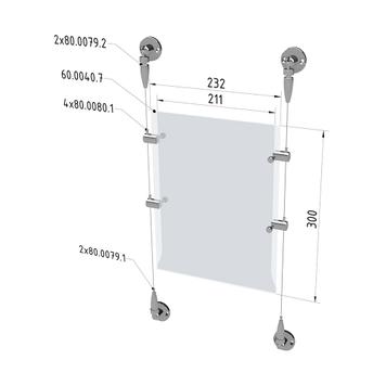 Conjunto de sistema de cabos “Parede/parede” e/ou “Teto/chão”